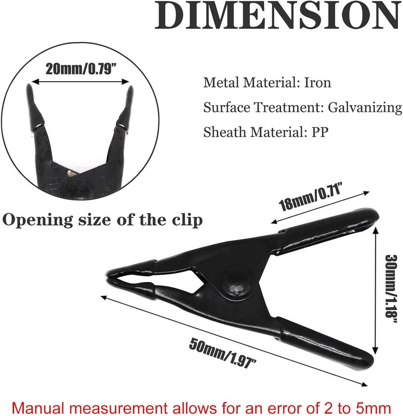 GDFYMI 10Pcs Spring Clamps Metal Small Clamps Backdrop Clips Clamps for Backdrop Balloon Archfor Black 2 Inch - Image 2